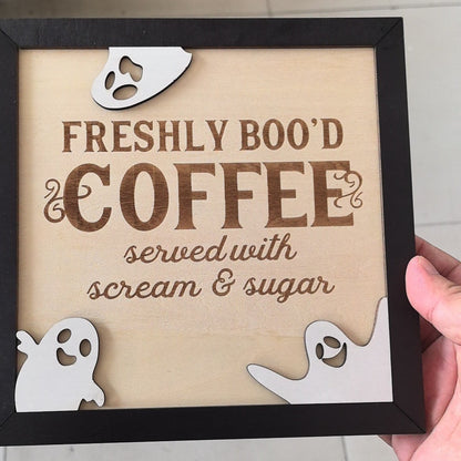 Halloween Coffee Bar Wooden Decorations - Twissie