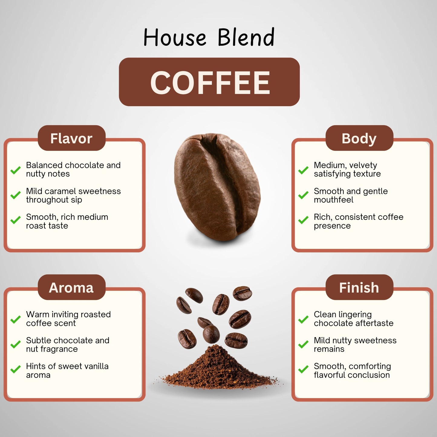 Order premium House Blend Coffee – smooth flavor, rich aroma, and balanced body in every cup