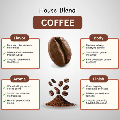 Order premium House Blend Coffee – smooth flavor, rich aroma, and balanced body in every cup