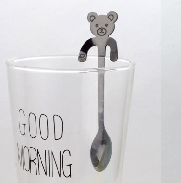 Cute Coffee Spoons Cat & Bear  - Creative Cartoon Handle Stainless Steel Stirring Spoon - Twissie