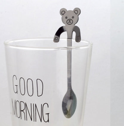 Cute Coffee Spoons Cat & Bear  - Creative Cartoon Handle Stainless Steel Stirring Spoon - Twissie