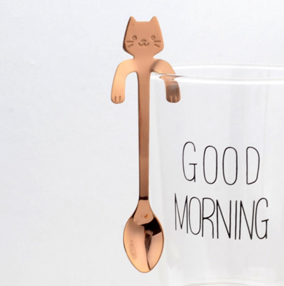 Cute Coffee Spoons Cat & Bear  - Creative Cartoon Handle Stainless Steel Stirring Spoon - Twissie