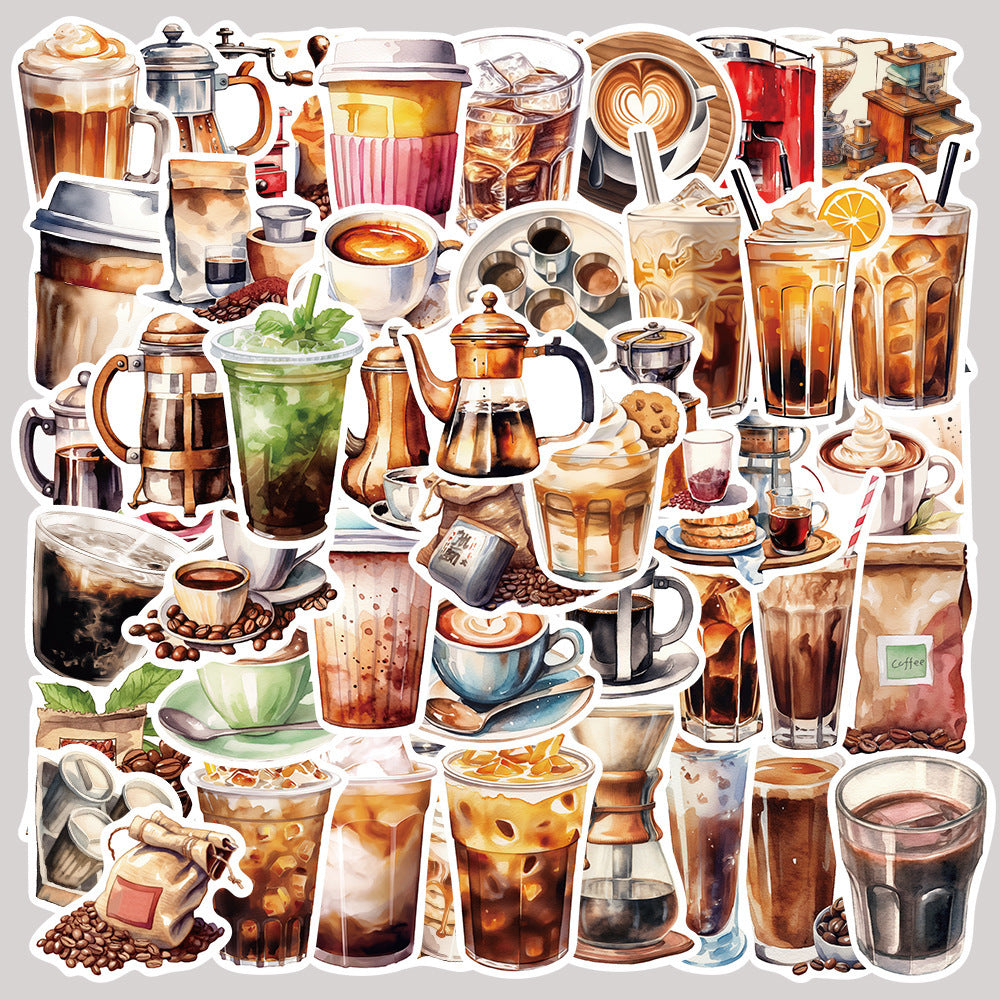 Fashion Waterproof Coffee Creative Stickers - Twissie