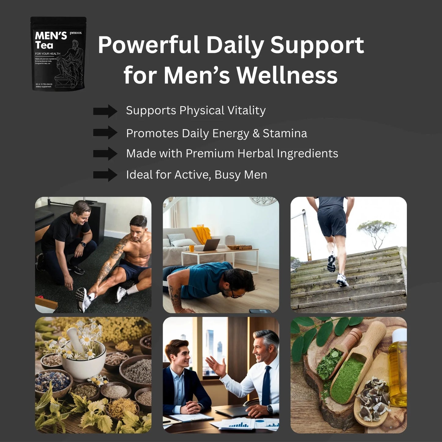 Men's Energy Tea Bags for Enhanced Vitality and Performance