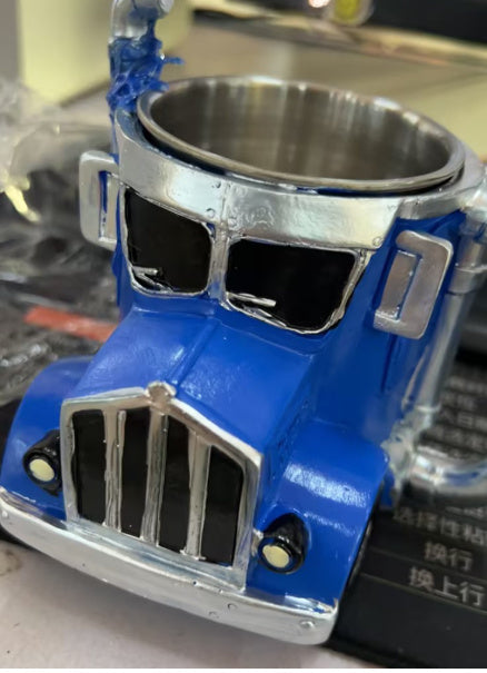 Custom truck driver coffee cup resin handcrafted mug