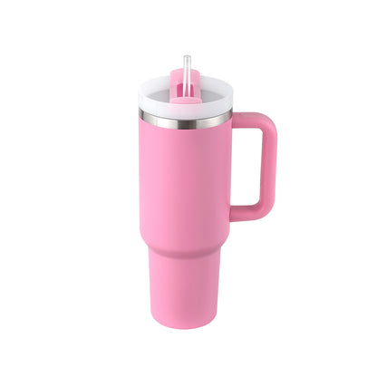 40 Oz Tumbler With Handle Straw Insulated, Stainless Steel Spill Proof Vacuum Coffee Cup Tumbler With Lid Tapered Mug Gifts For Valentine Lover Suitable For Car Gym Office Travel - Twissie