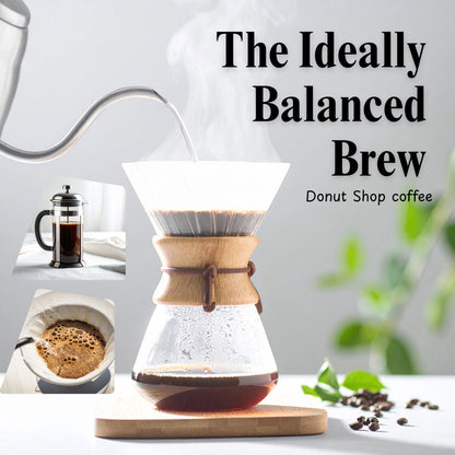 Shop ideally balanced Donut Shop Coffee – smooth body, mild acidity, and comforting flavor in every cup