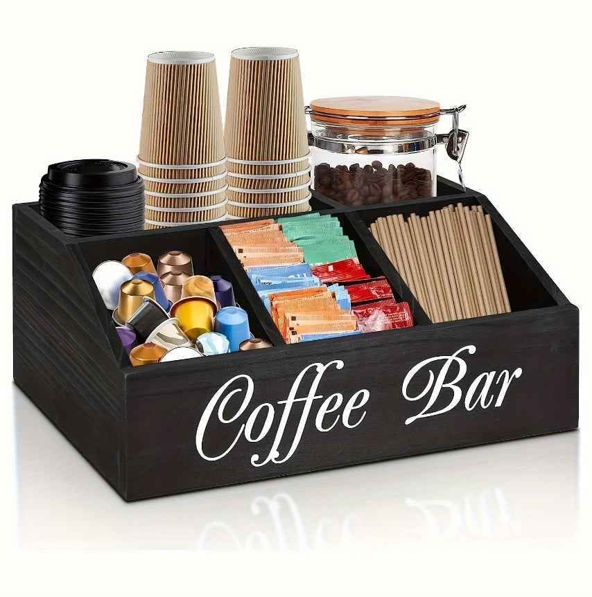 Durable wooden coffee capsule organizer for kitchen countertops