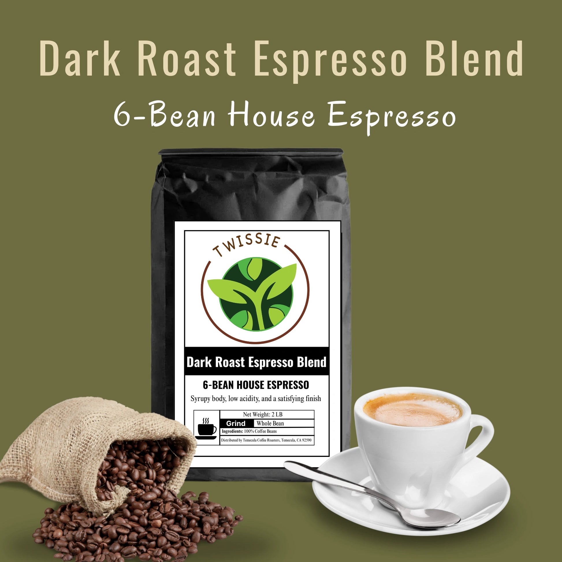 Buy Dark Roast Espresso Blend online – 6-bean house espresso crafted for bold, smooth café-style shots