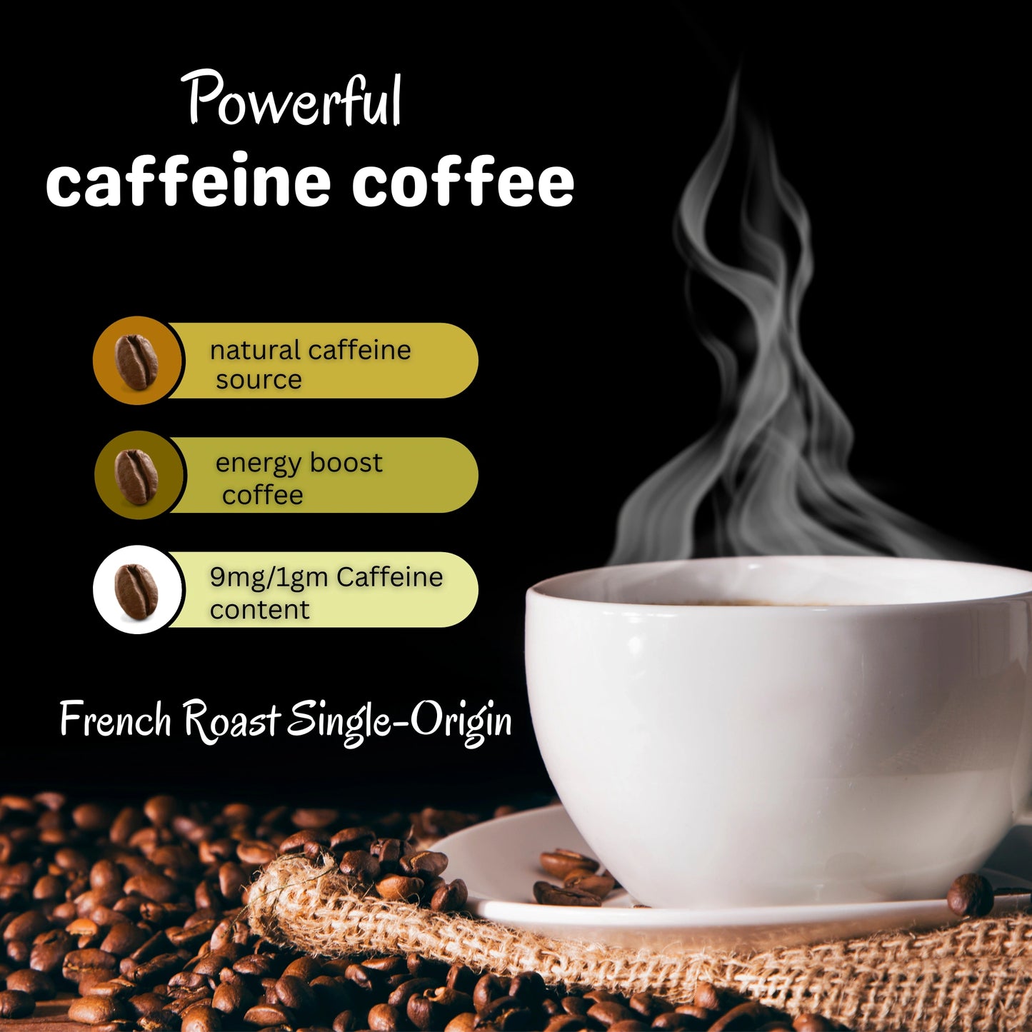 Shop French Roast coffee for strong caffeine kick