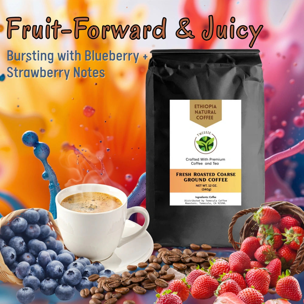 Shop Ethiopia Natural Coffee – 100% natural fruit-forward coffee with blueberry and strawberry flavor notes