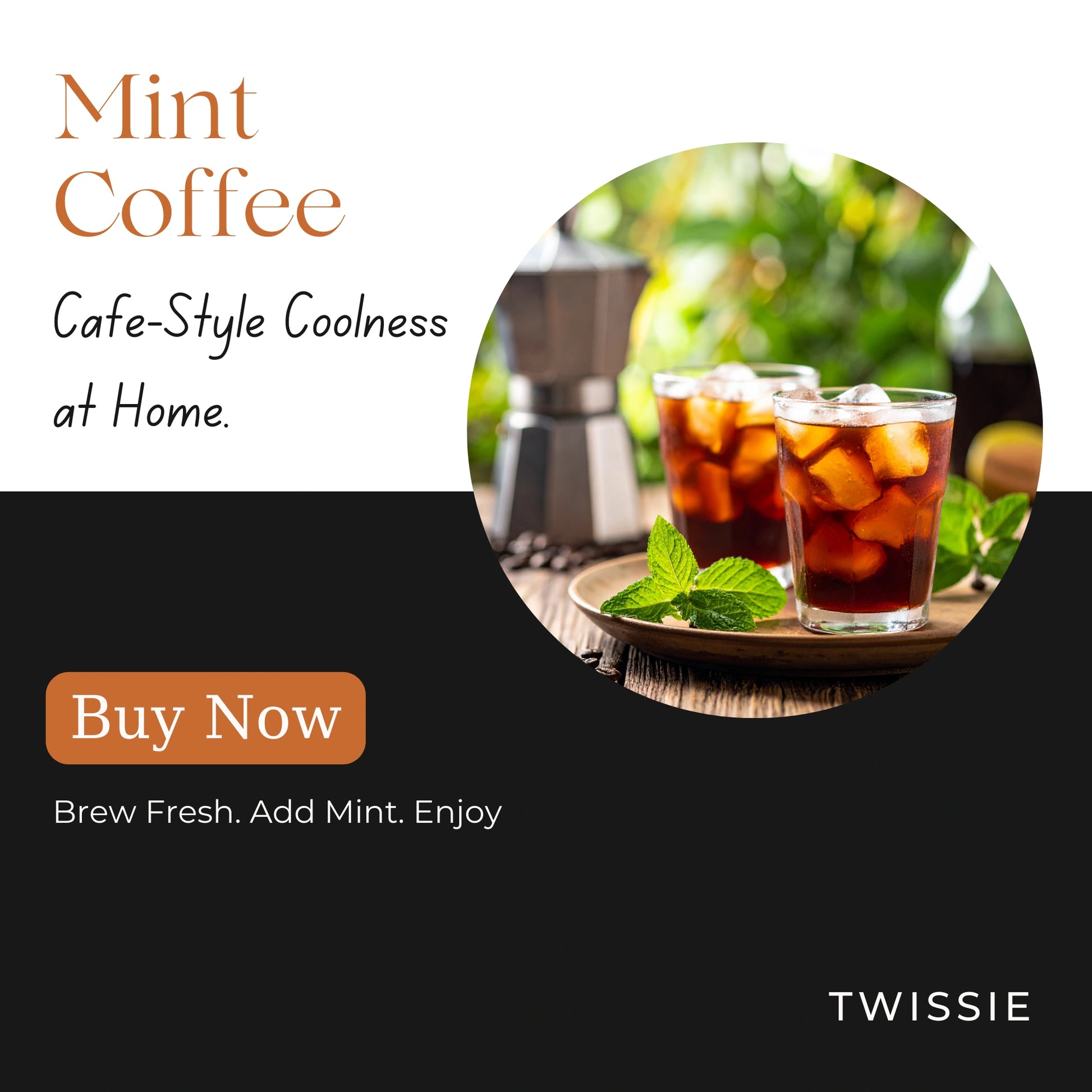 Buy Mint Coffee online – enjoy café-style mint coffee coolness and freshness from the comfort of home