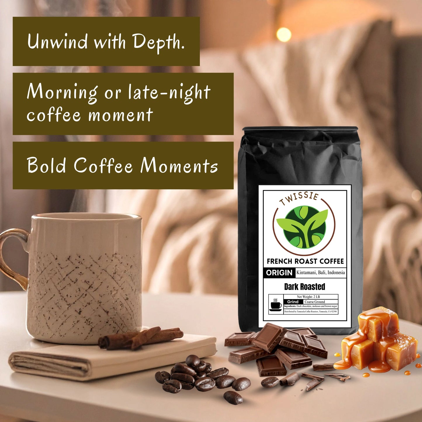 Buy French Roast Coffee beans – bold dark roast coffee perfect for home, office, or travel