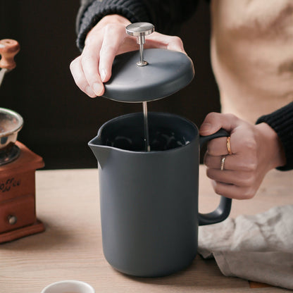 French Press Coffee Maker 1050ml — Heat-Resistant Ceramic Pot with Milk Filter - Twissie