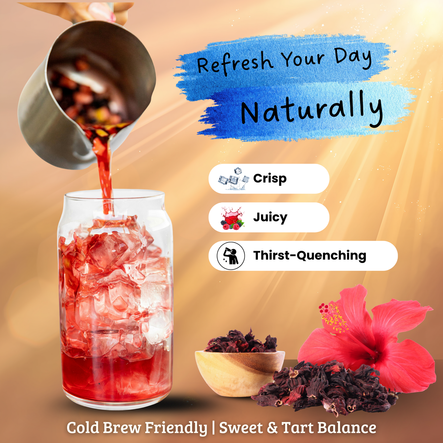 Hibiscus Berry Tea — Organic Blueberry & Rooibos Blend (Loose / Sachets)