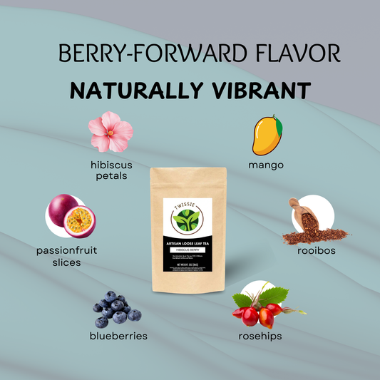 Hibiscus Berry Tea — Organic Blueberry & Rooibos Blend (Loose / Sachets)