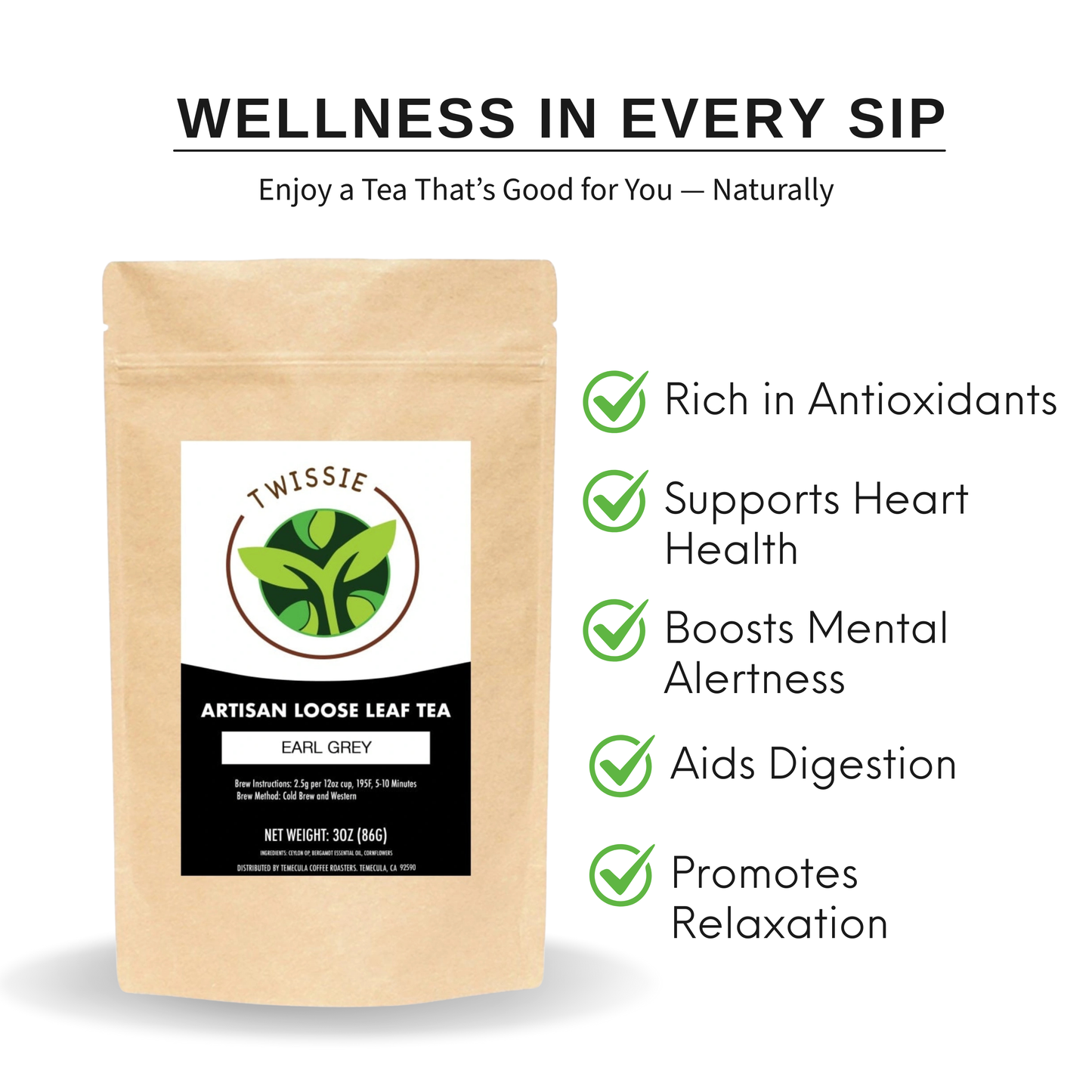 Earl Grey Tea - Aromatic Black Tea Infused with Bergamot