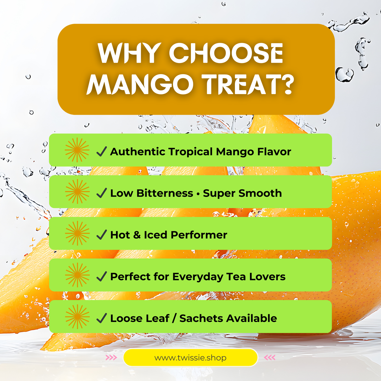 Refreshing Mango Tea — Tropical Mango Tea (Loose / Sachets)