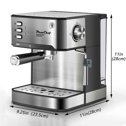 Professional steam wand with precision control - Create velvety milk for perfect latte art - No more weak or bubbly foam