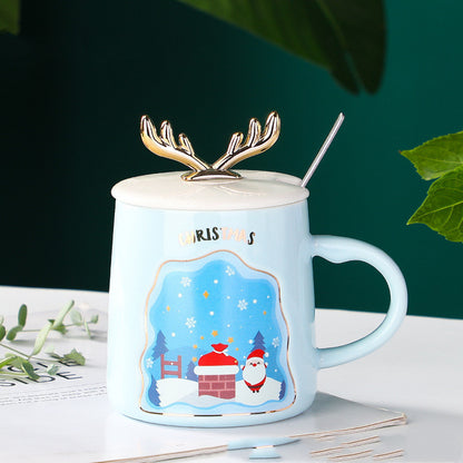 Christmas hostess gift idea - festive drinkware set with mug and spoon