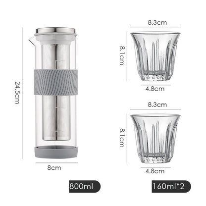 Cold Brew Coffee Maker - Ice Drip Glass Pot with Silicone Base for Smooth, Low-Acidity Coffee - Twissie