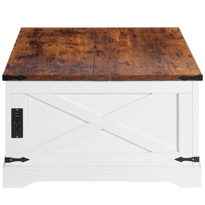 Modern Multi-Functional Coffee Table in Vintage White