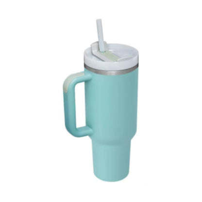40 Oz Tumbler With Handle Straw Insulated, Stainless Steel Spill Proof Vacuum Coffee Cup Tumbler With Lid Tapered Mug Gifts For Valentine Lover Suitable For Car Gym Office Travel - Twissie