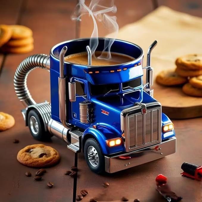 Durable Truck Coffee Mug Semi Truck Handcrafted Coffee Cup Semi-trailer Shaped Semi-Truck Coffee Mugs For Family - Twissie