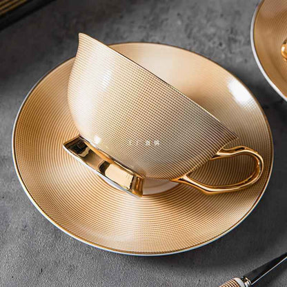 European Coffee Set - 15-Piece Luxury Porcelain Serving Set for Espresso & Afternoon Tea - Twissie