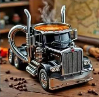 Durable Truck Coffee Mug Semi Truck Handcrafted Coffee Cup Semi-trailer Shaped Semi-Truck Coffee Mugs For Family - Twissie