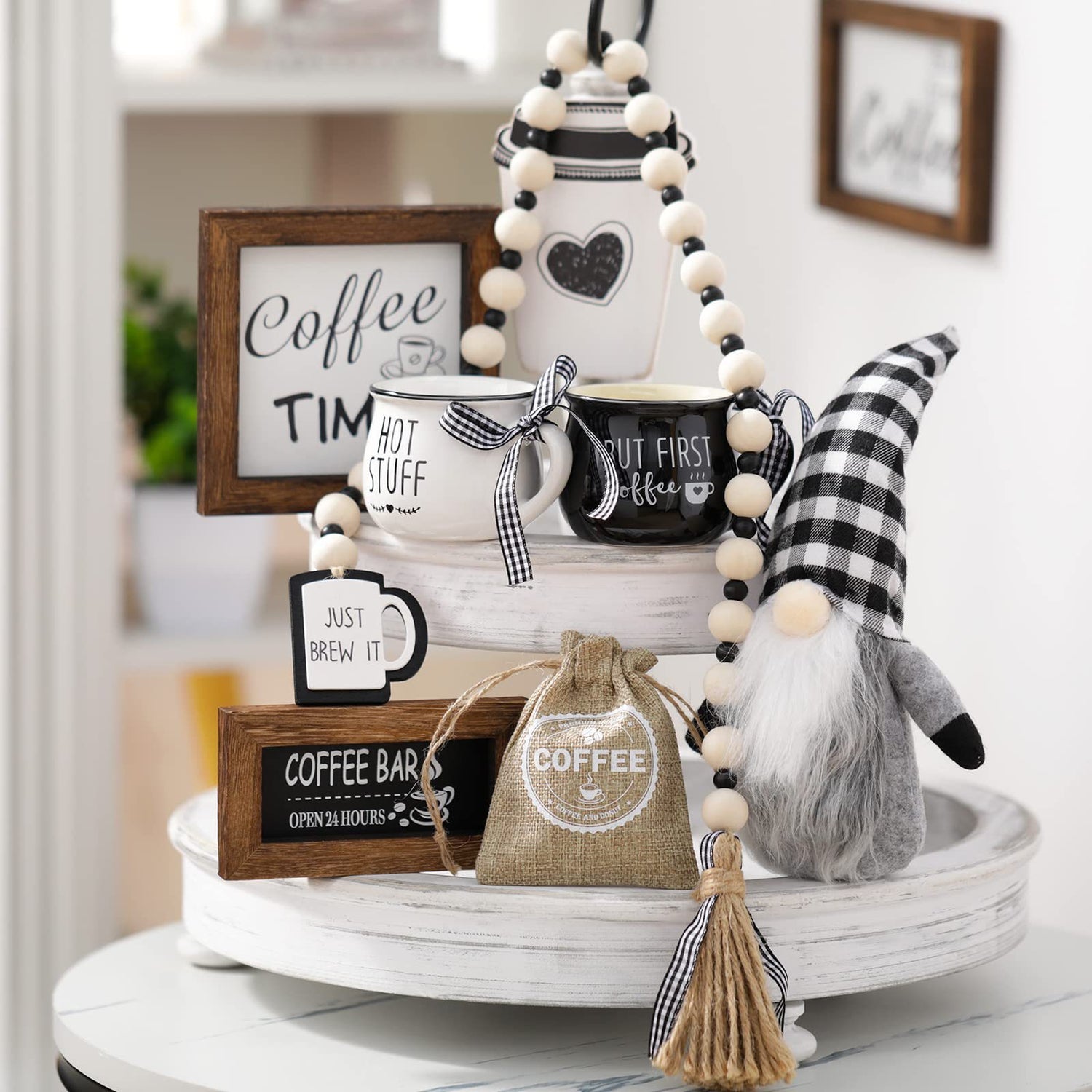 Coffee Festival Plaid Christmas Decoration Supplies - Twissie