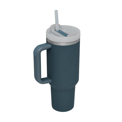 40 Oz Tumbler With Handle Straw Insulated, Stainless Steel Spill Proof Vacuum Coffee Cup Tumbler With Lid Tapered Mug Gifts For Valentine Lover Suitable For Car Gym Office Travel - Twissie