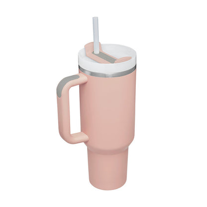 40 Oz Tumbler With Handle Straw Insulated, Stainless Steel Spill Proof Vacuum Coffee Cup Tumbler With Lid Tapered Mug Gifts For Valentine Lover Suitable For Car Gym Office Travel - Twissie