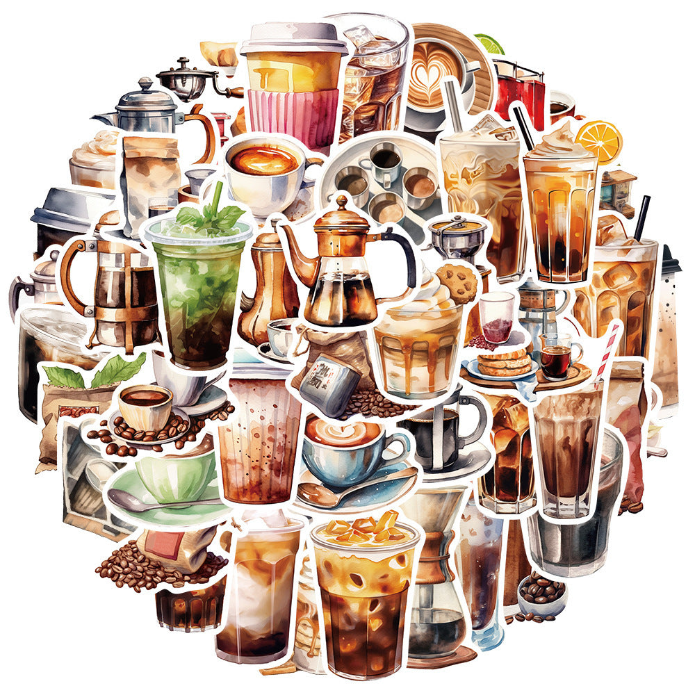 Fashion Waterproof Coffee Creative Stickers - Twissie