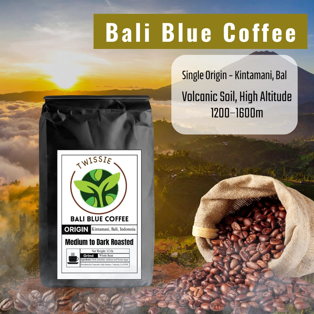 Buy Bali Blue Coffee online – single origin beans from Bali, Indonesia with rich dark chocolate and brown sugar flavor